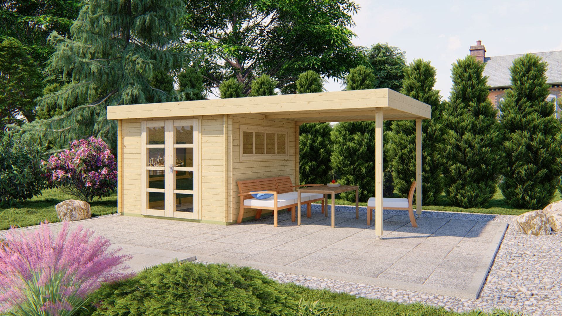 Dellinger Garden Shed - Log Cabin 28mm