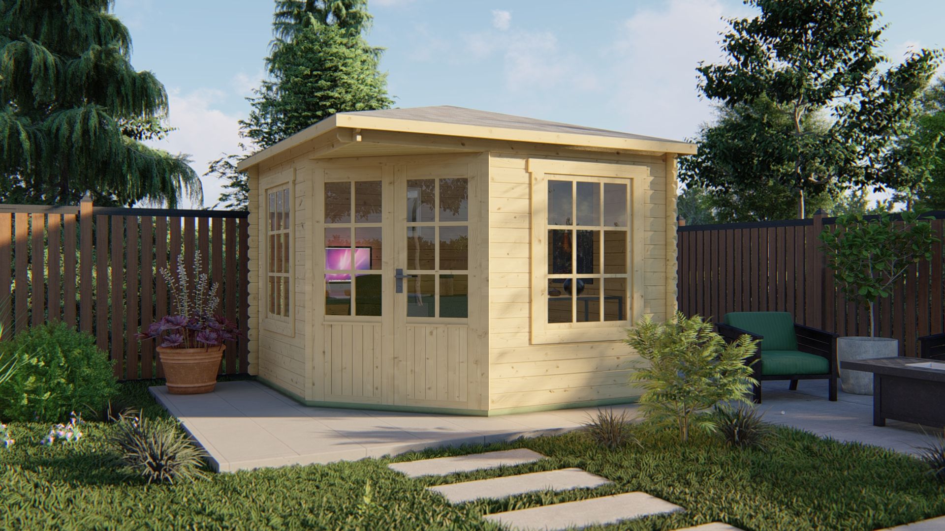 Asmund Garden Shed - Log Cabin 28mm