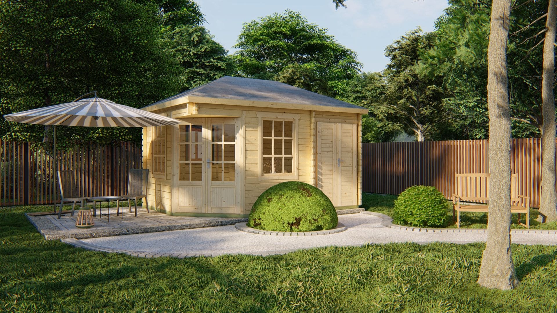 Agnes Garden Shed - Log Cabin 44mm