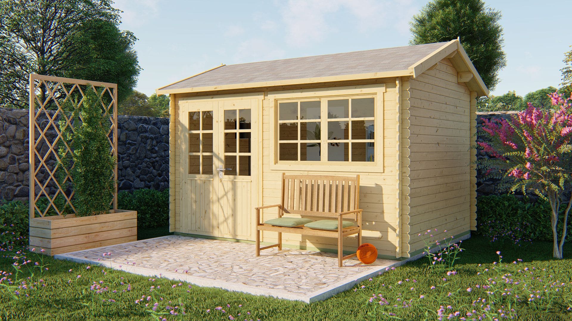 Aksel Garden Shed - Log Cabin 28mm