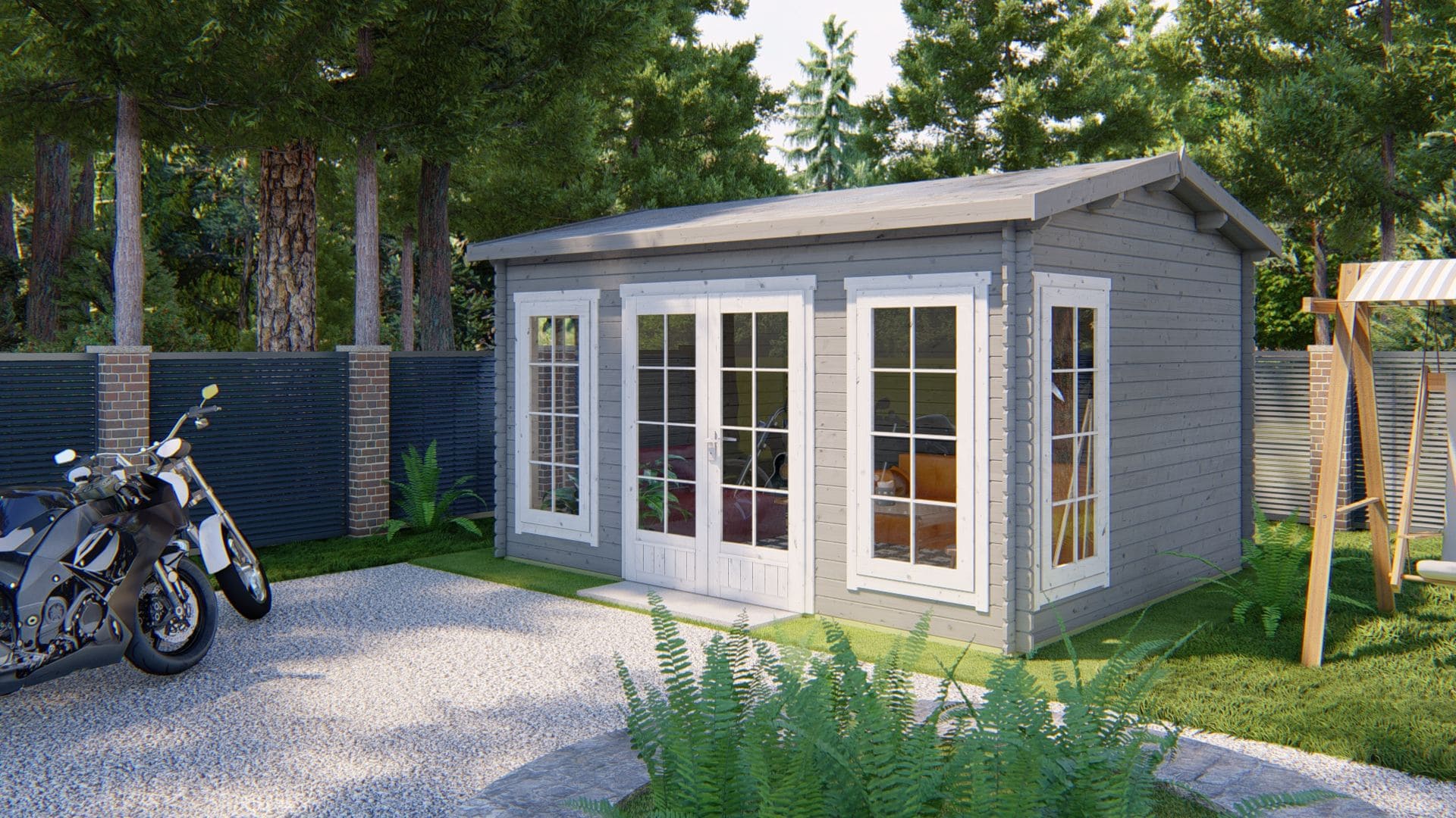 Arne Garden Shed - Log Cabin 28mm untreated