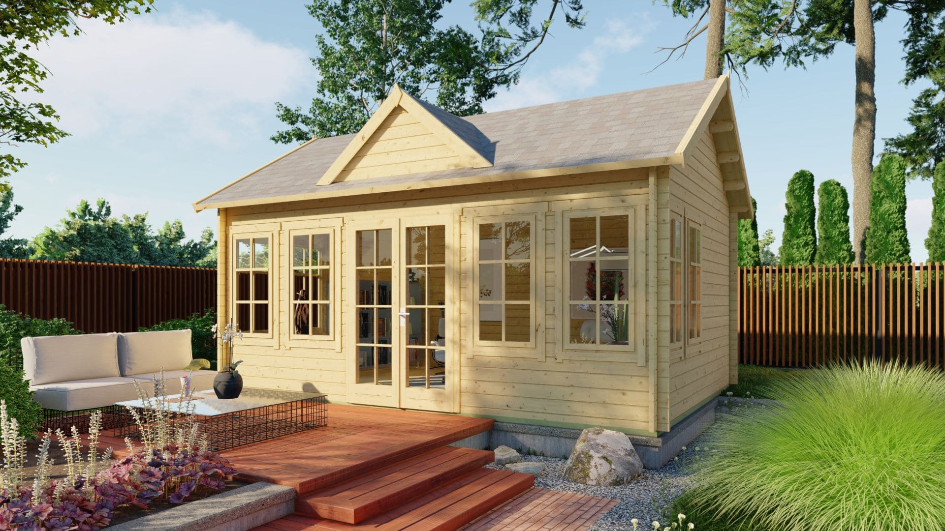 Clockhouse Garden Shed - Log Cabin 44mm