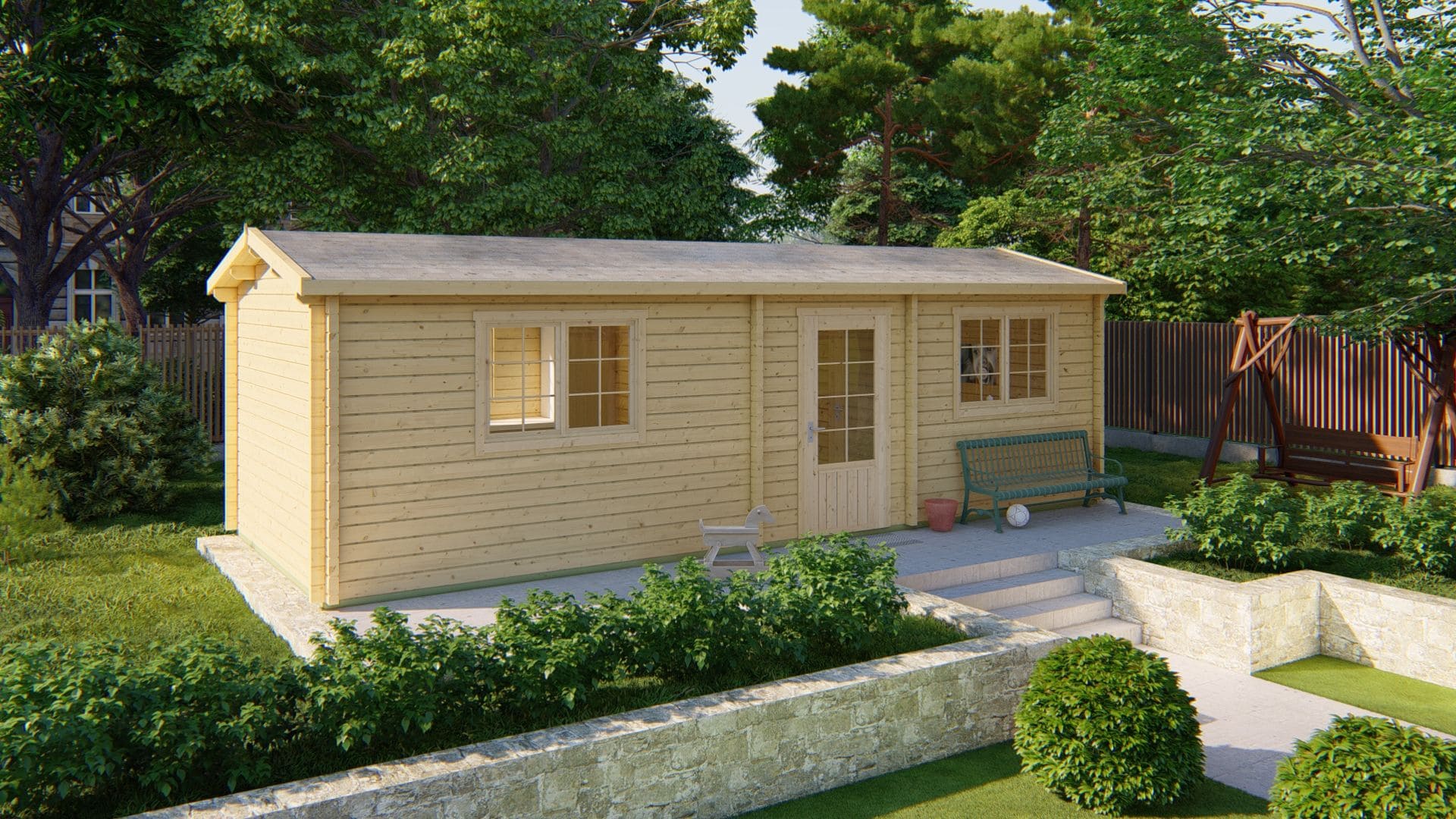 Ava Garden Shed - Log Cabin 70mm