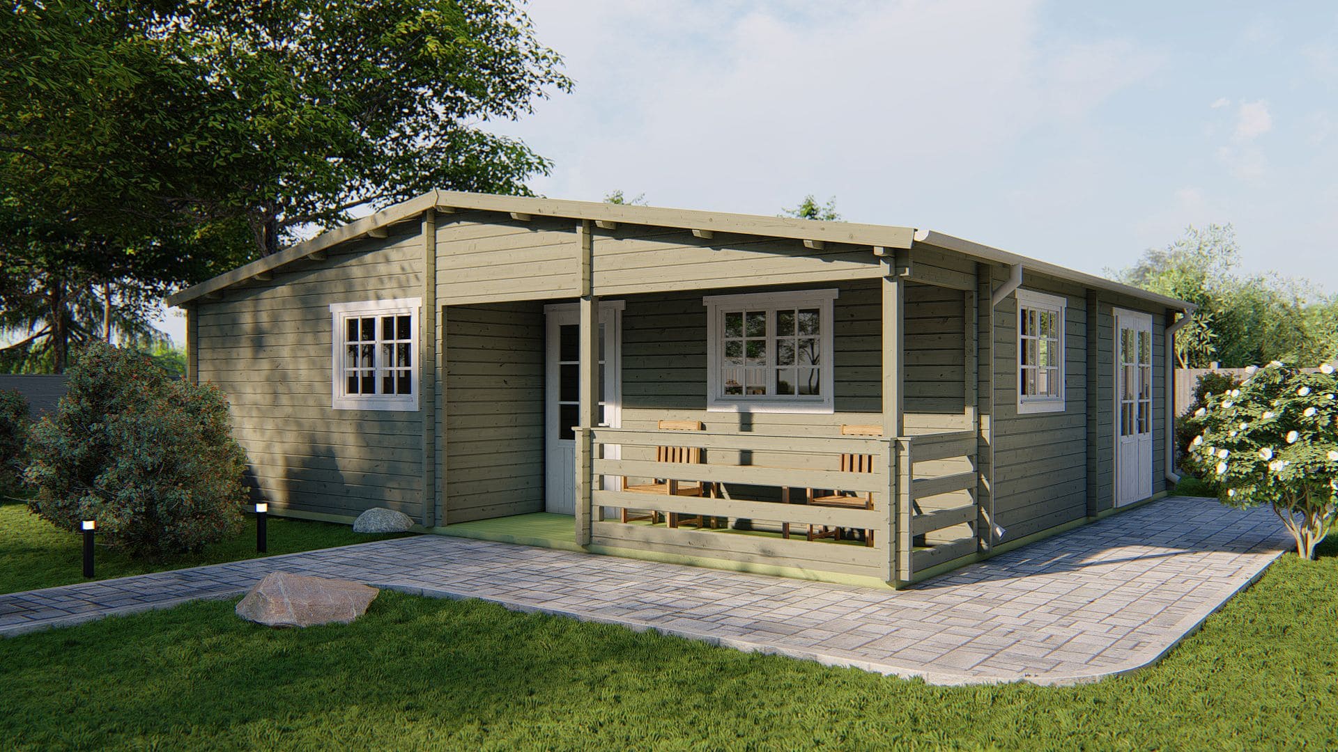 Azores Garden Shed - Log Cabin 70mm