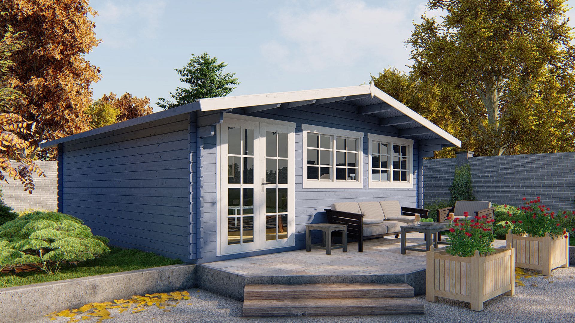 Helle Garden Shed - Log Cabin 44mm