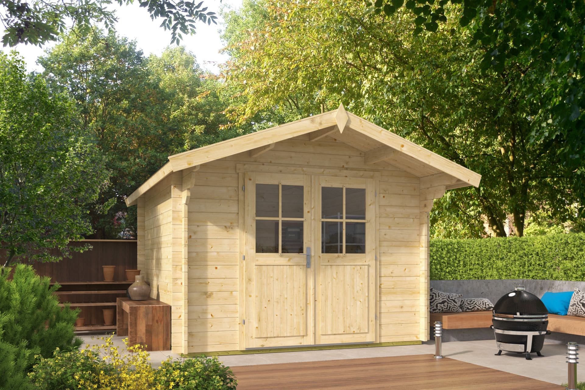 Albacete Garden Shed - Log Cabin 34mm