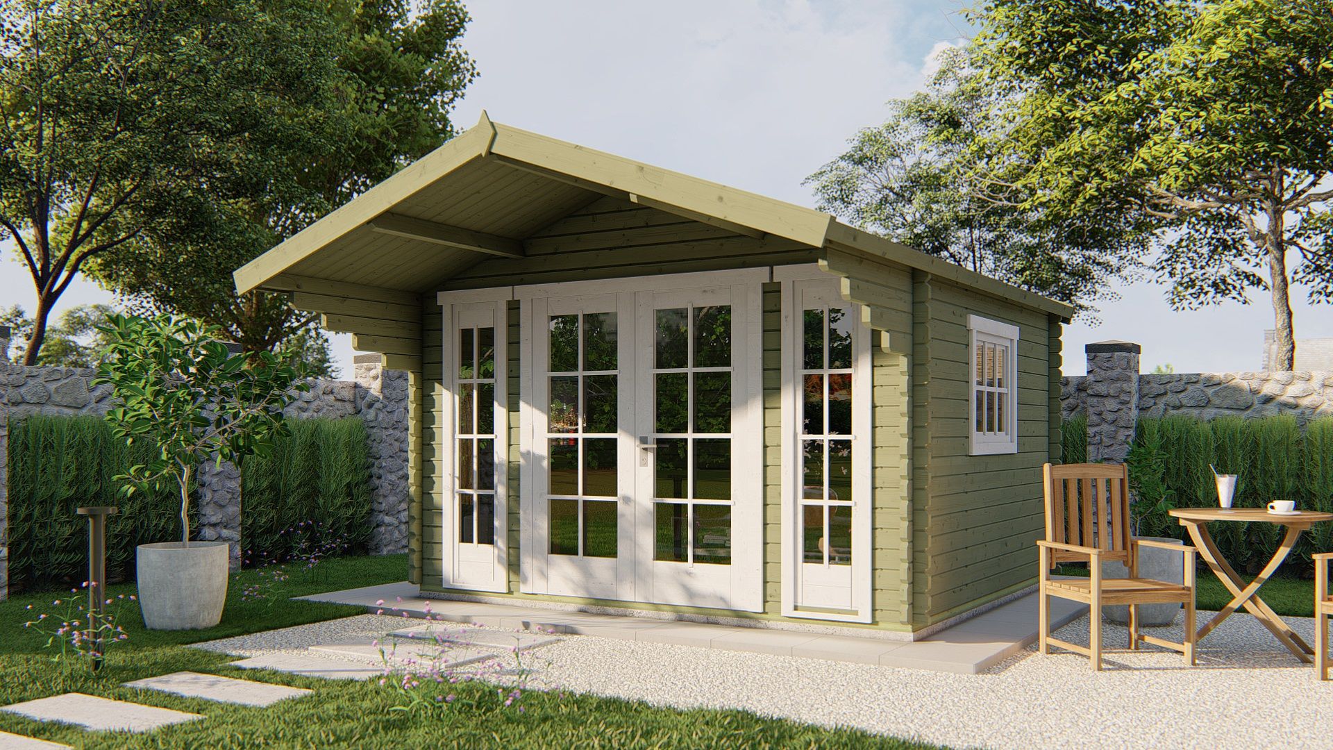 Inglund Garden Shed - Log Cabin 44mm untreated
