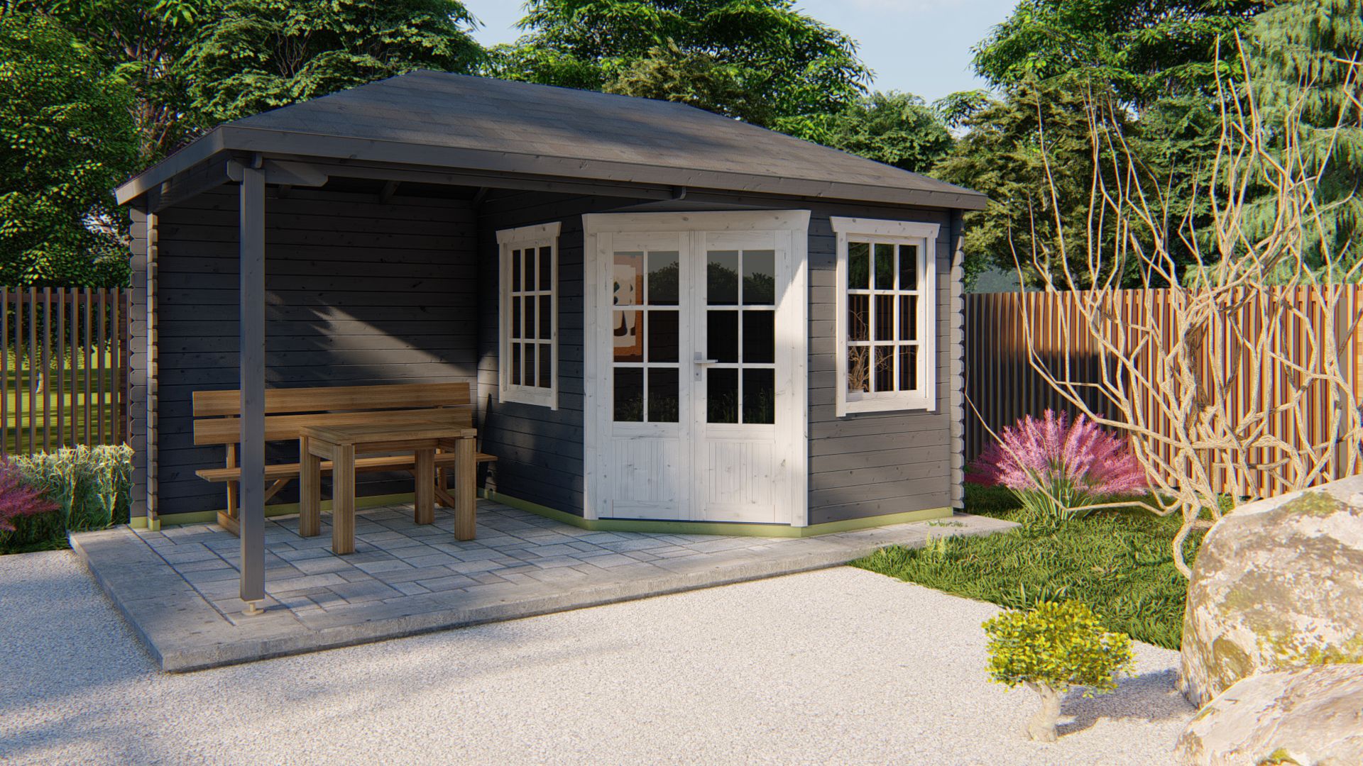 Kennet Garden Shed - Log Cabin 28mm  untreated