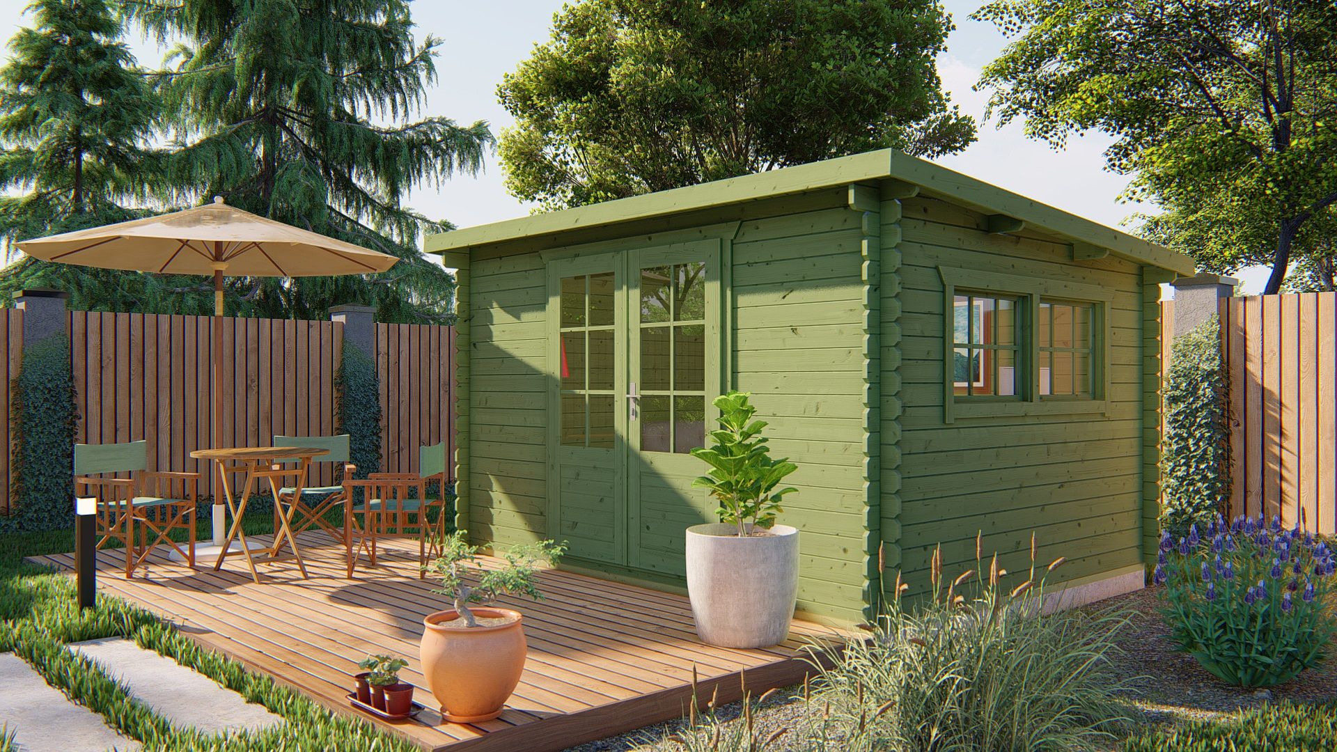 Loya Garden Shed - Log Cabin  28mm  untreated