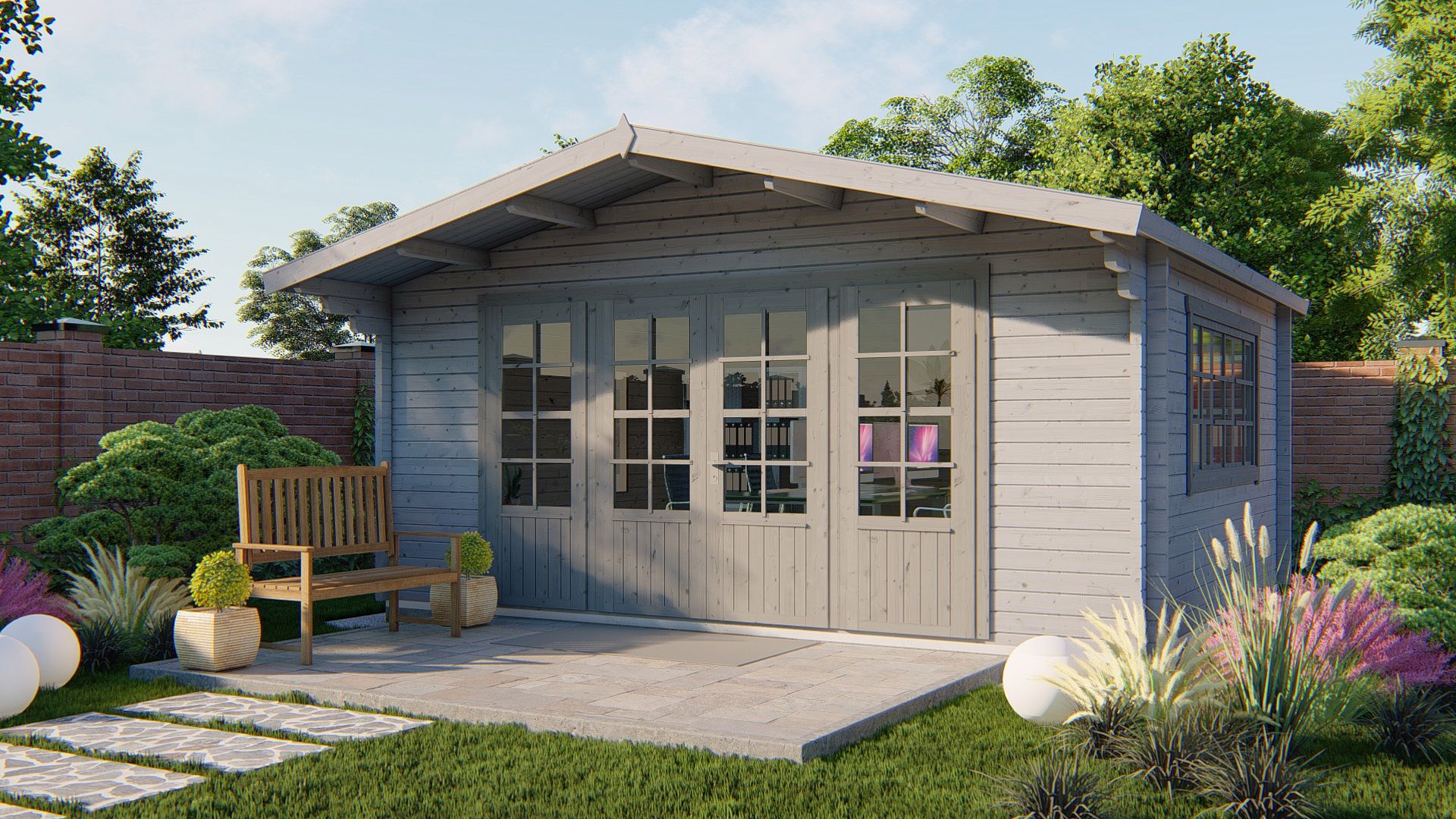 Newcastle Garden Shed - Log Cabin  58mm  untreated