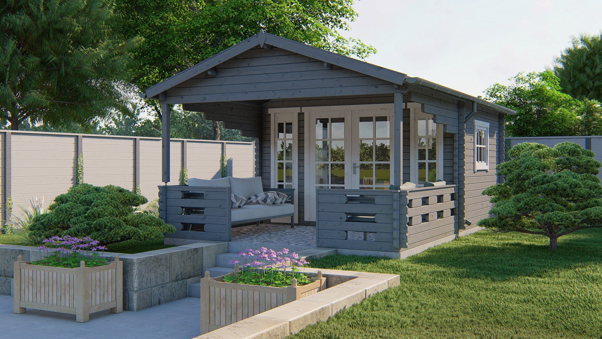 Sanstrov Garden Shed - Log Cabin | 44מ"מ | untreated