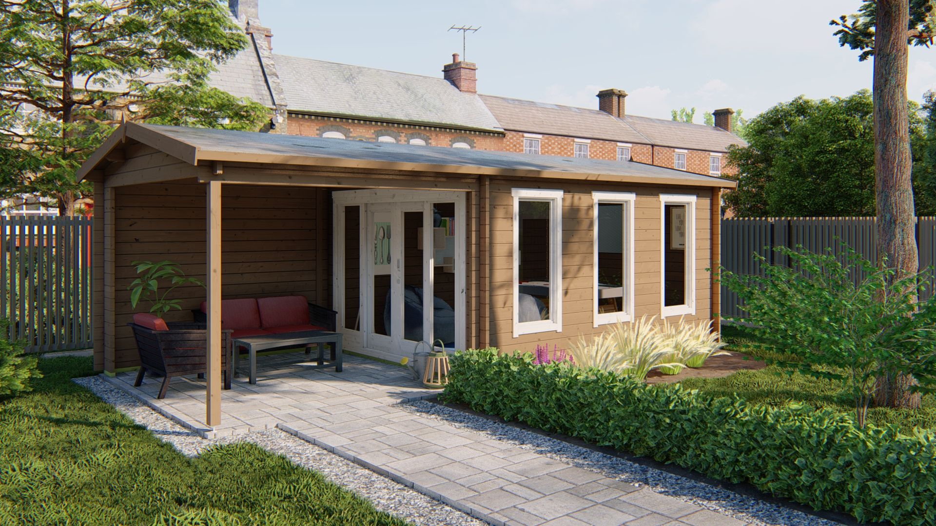 Skeg Garden Shed - Log Cabin | 44מ"מ | untreated