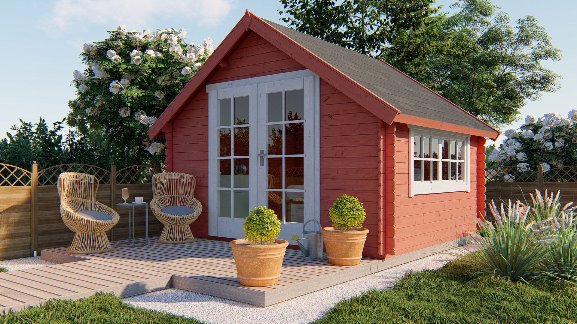 Skov Garden Shed - Log Cabin | 28מ"מ | untreated