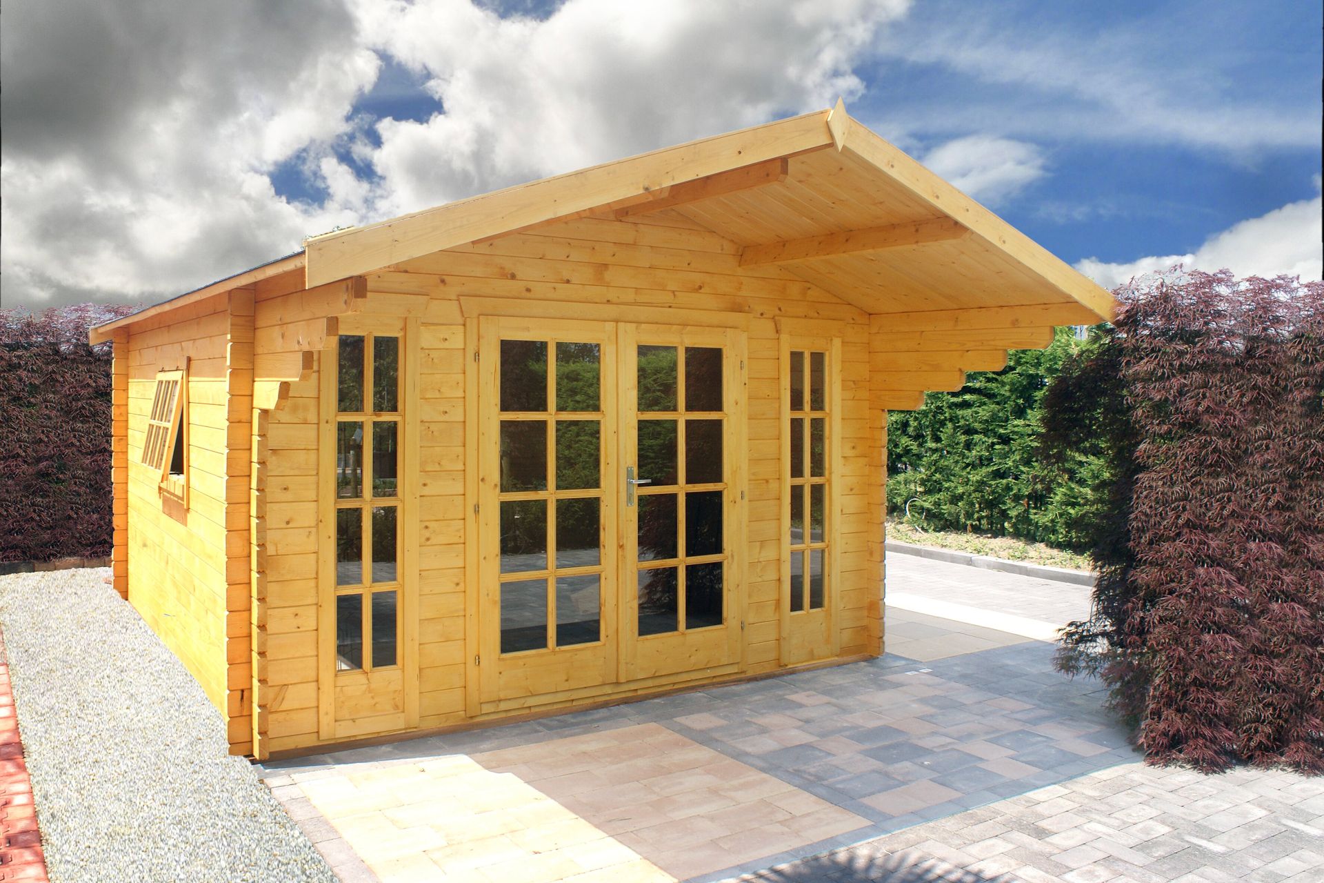 Sören Garden Shed - Log Cabin | 44מ"מ | untreated