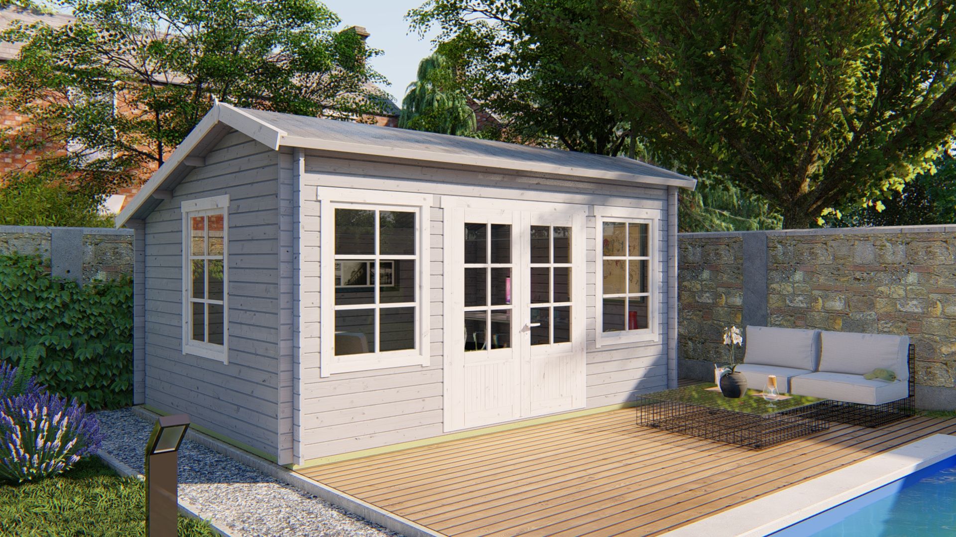 Tane Garden Shed - Log Cabin | 40מ"מ | untreated