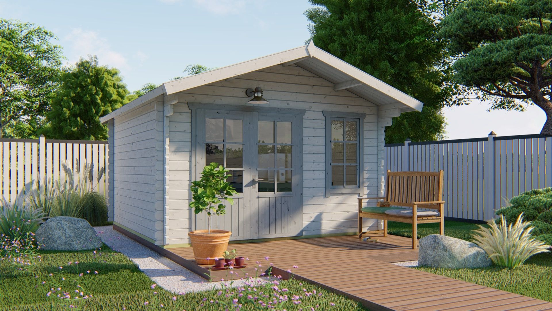 Ulrik Garden Shed - Log Cabin | 44מ"מ | untreated