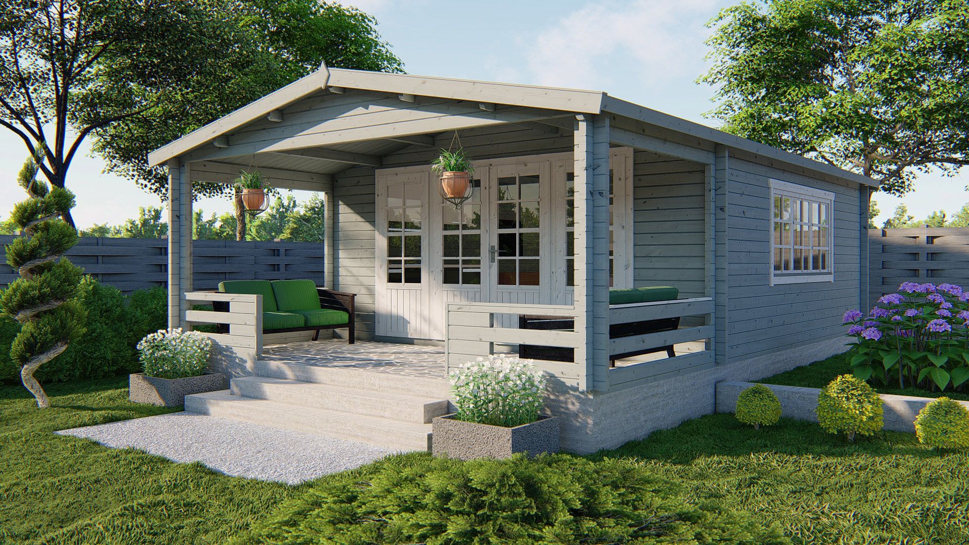 Wigan Garden Shed - Log Cabin | 58מ"מ | untreated