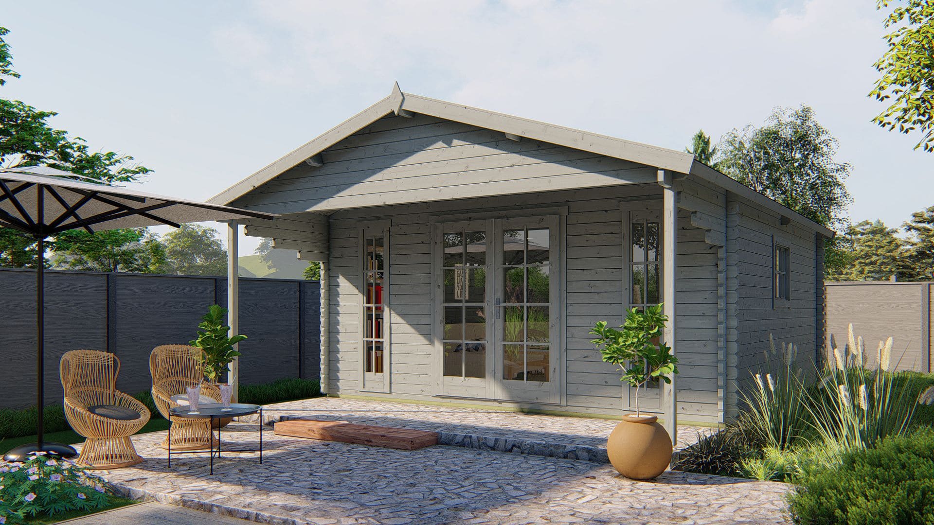 Emiel Garden Shed - Log Cabin 44mm