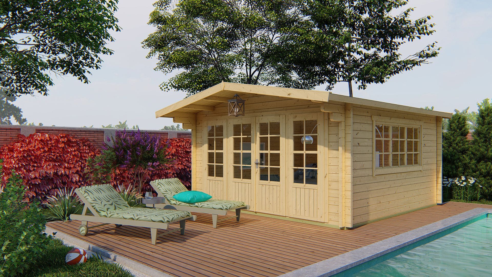 Derby Garden Shed - Log Cabin 58mm