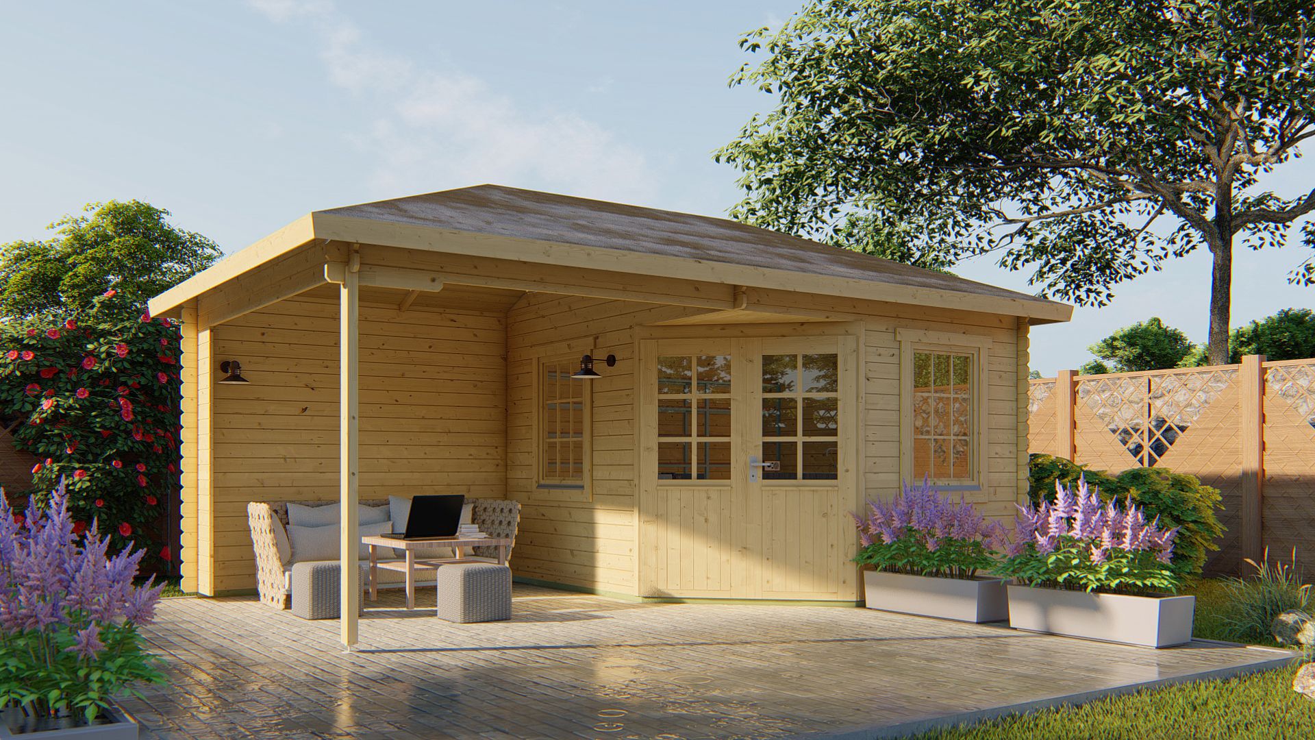 Christoffer Garden Shed - Log Cabin 28mm