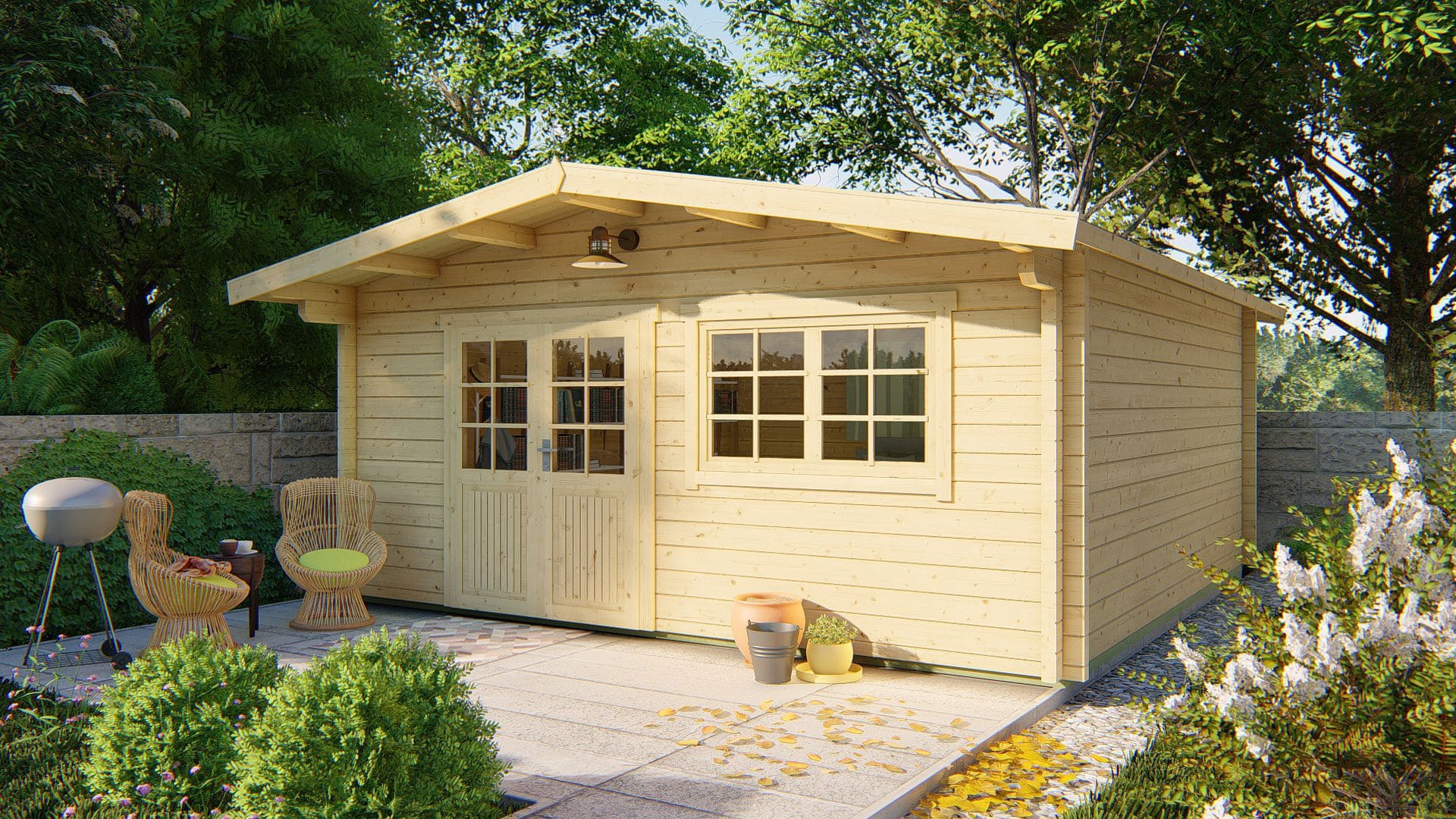Dingle Garden Shed - Log Cabin 70mm