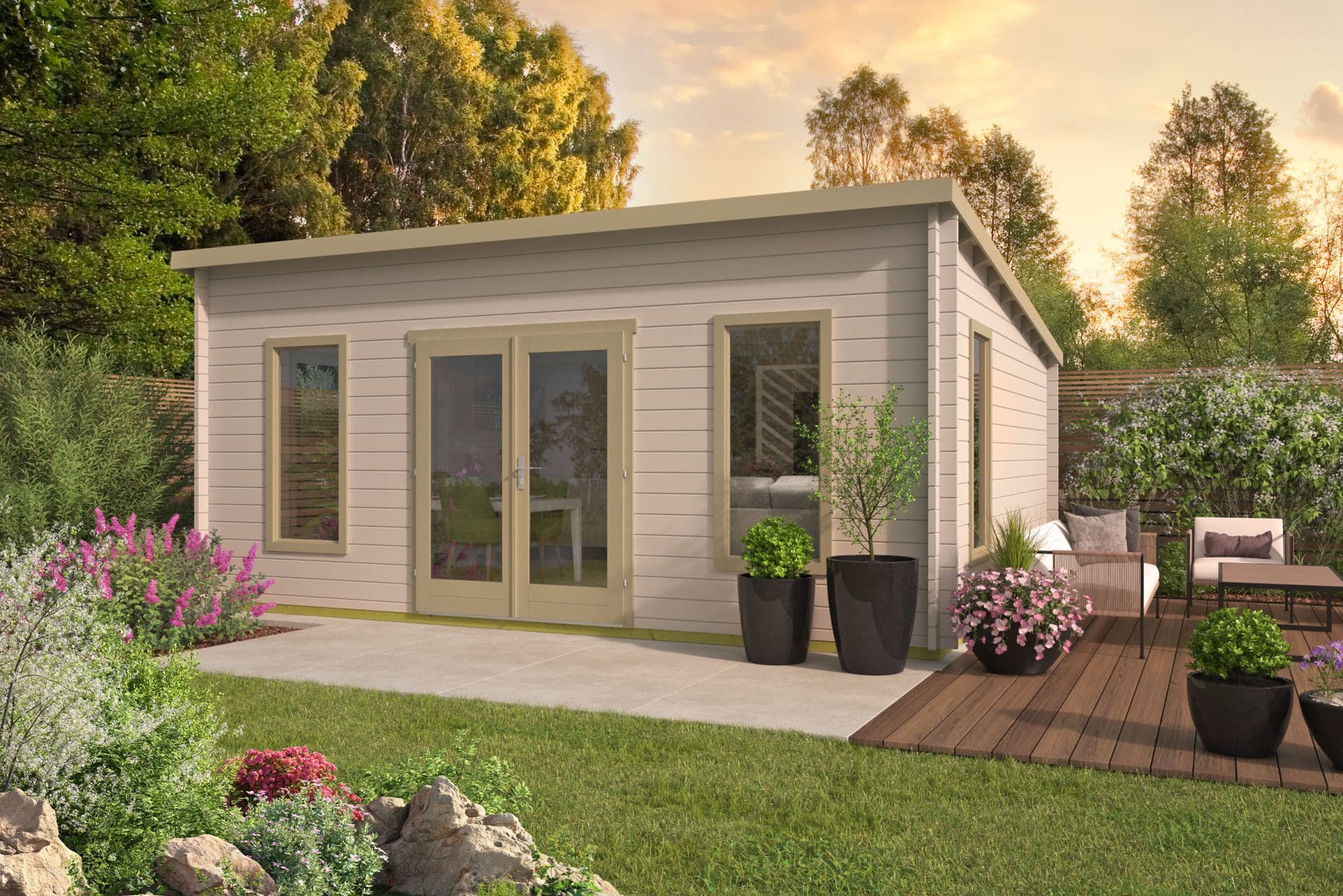 Calpe Garden Shed - Log Cabin 44mm