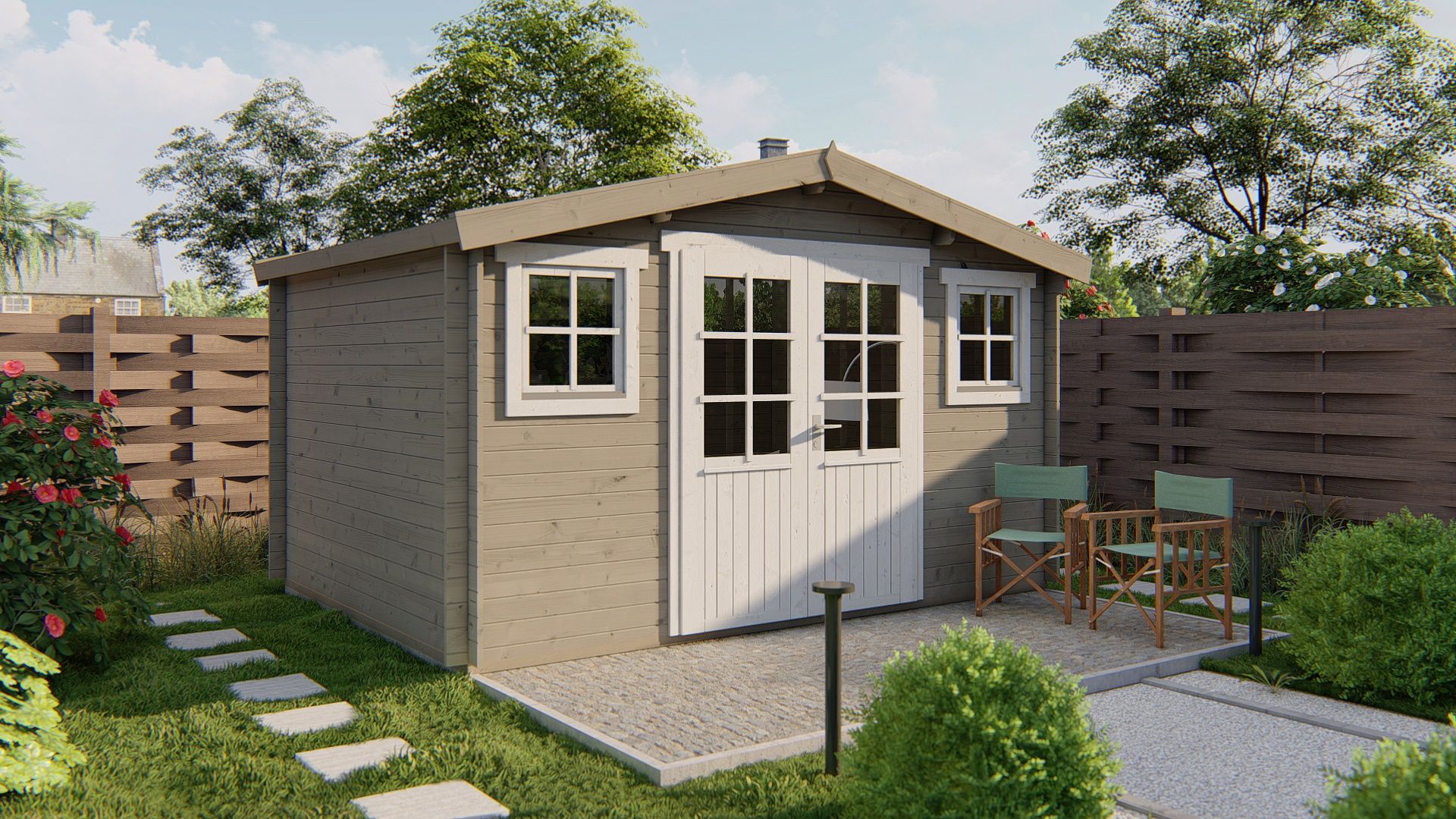 Juha Garden Shed - Log Cabin  28mm  untreated