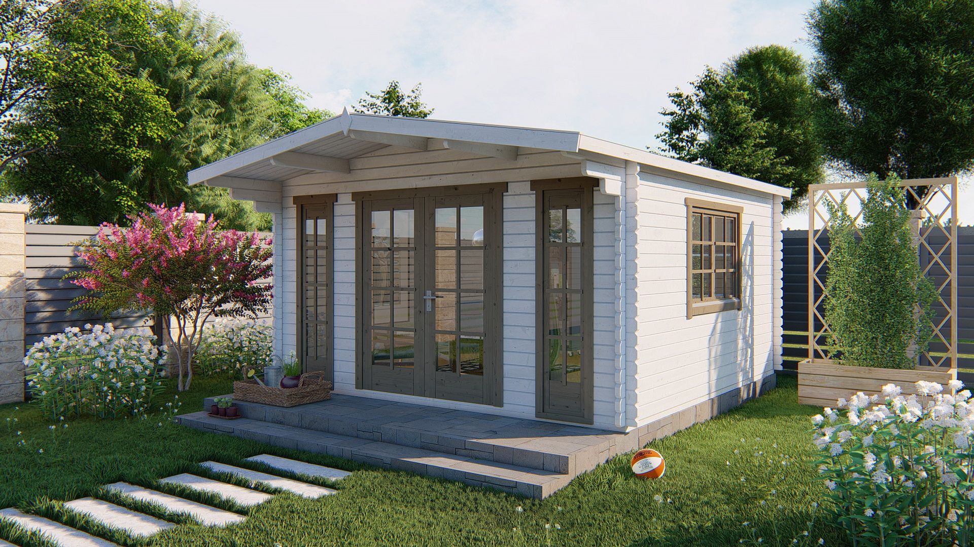 Laula Garden Shed - Log Cabin  44mm  untreated