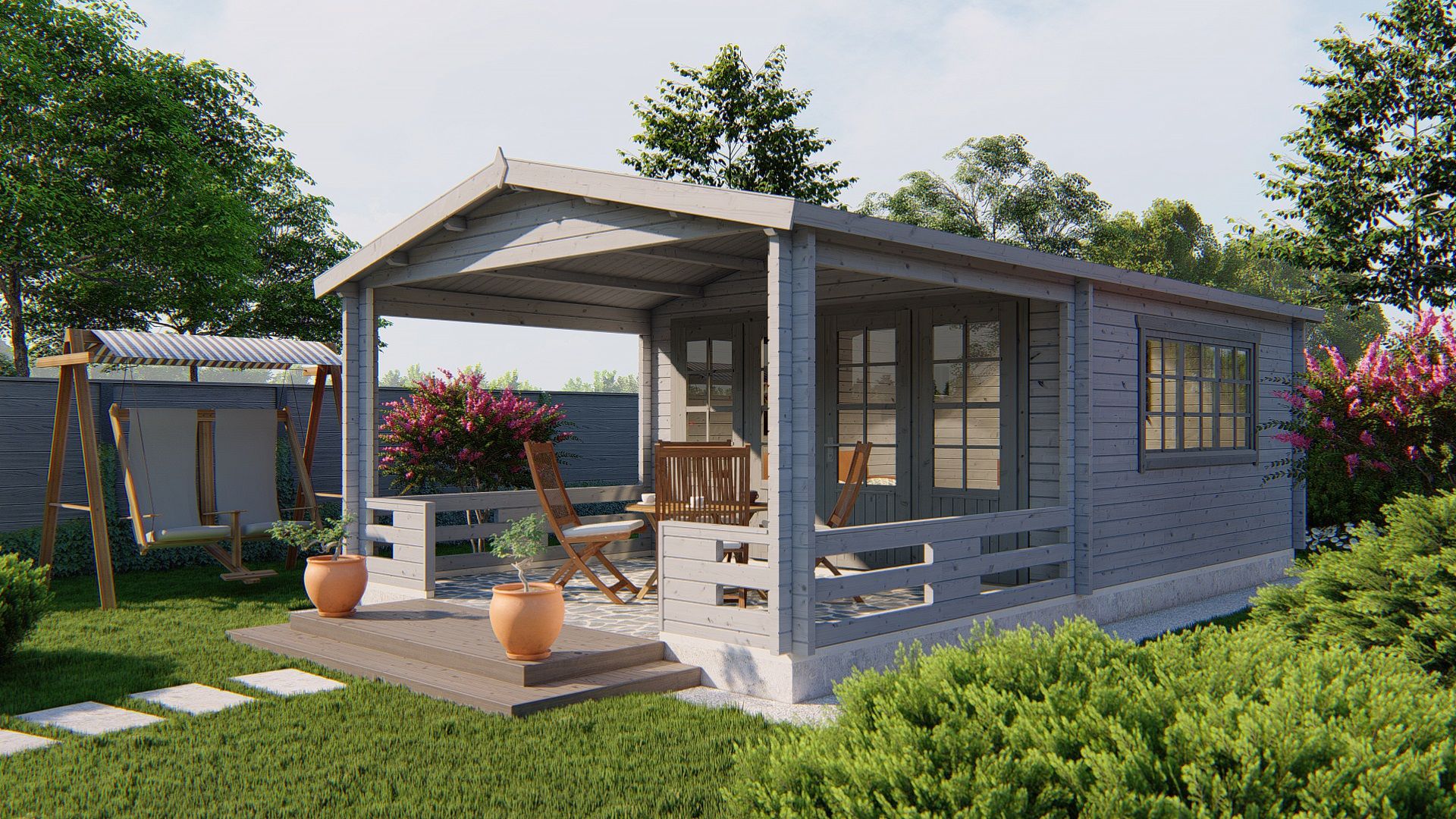 Leeds Garden Shed - Log Cabin  58mm  untreated