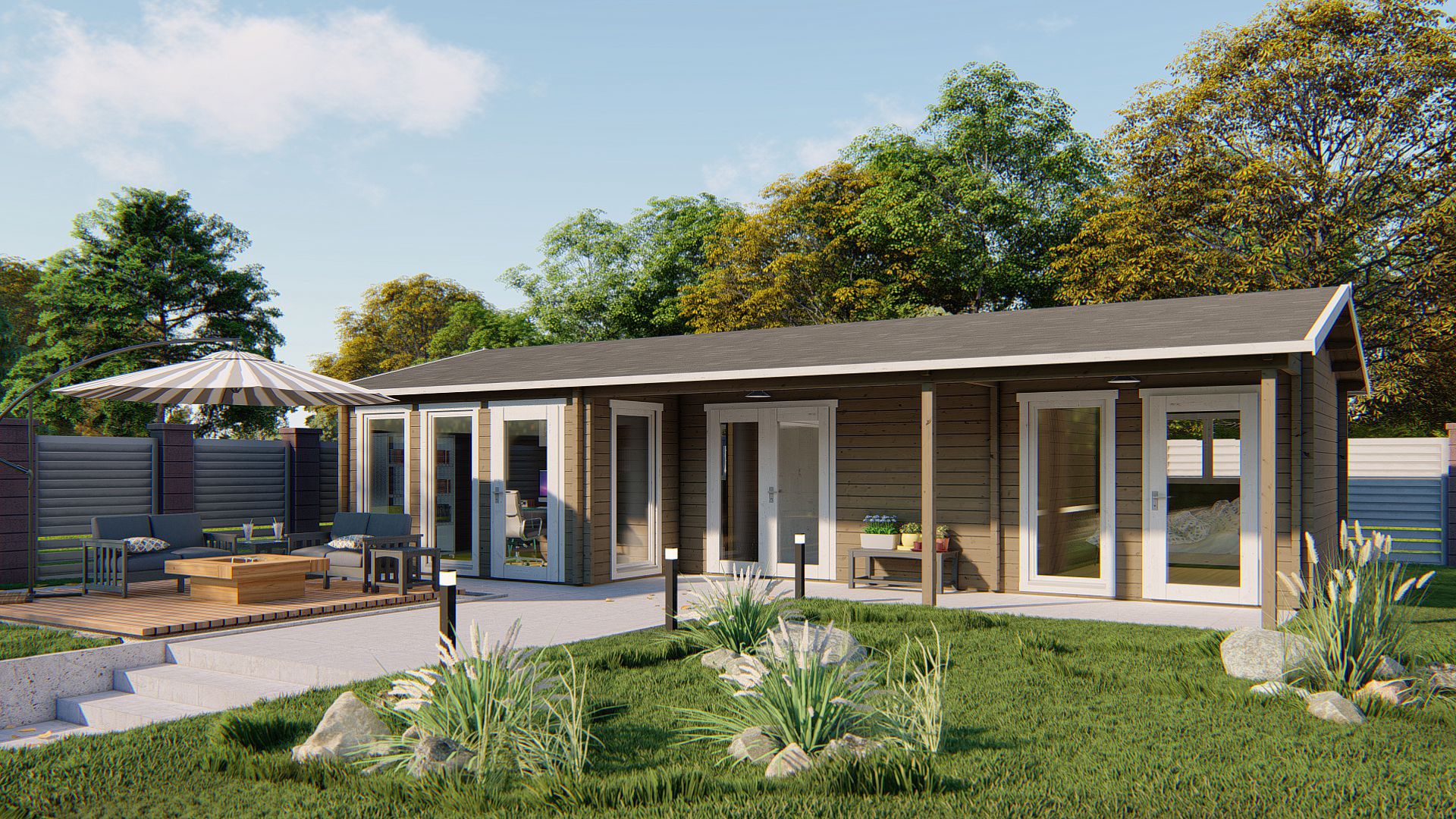 Letterkenny Garden Shed - Log Cabin  70מ"מ  untreated