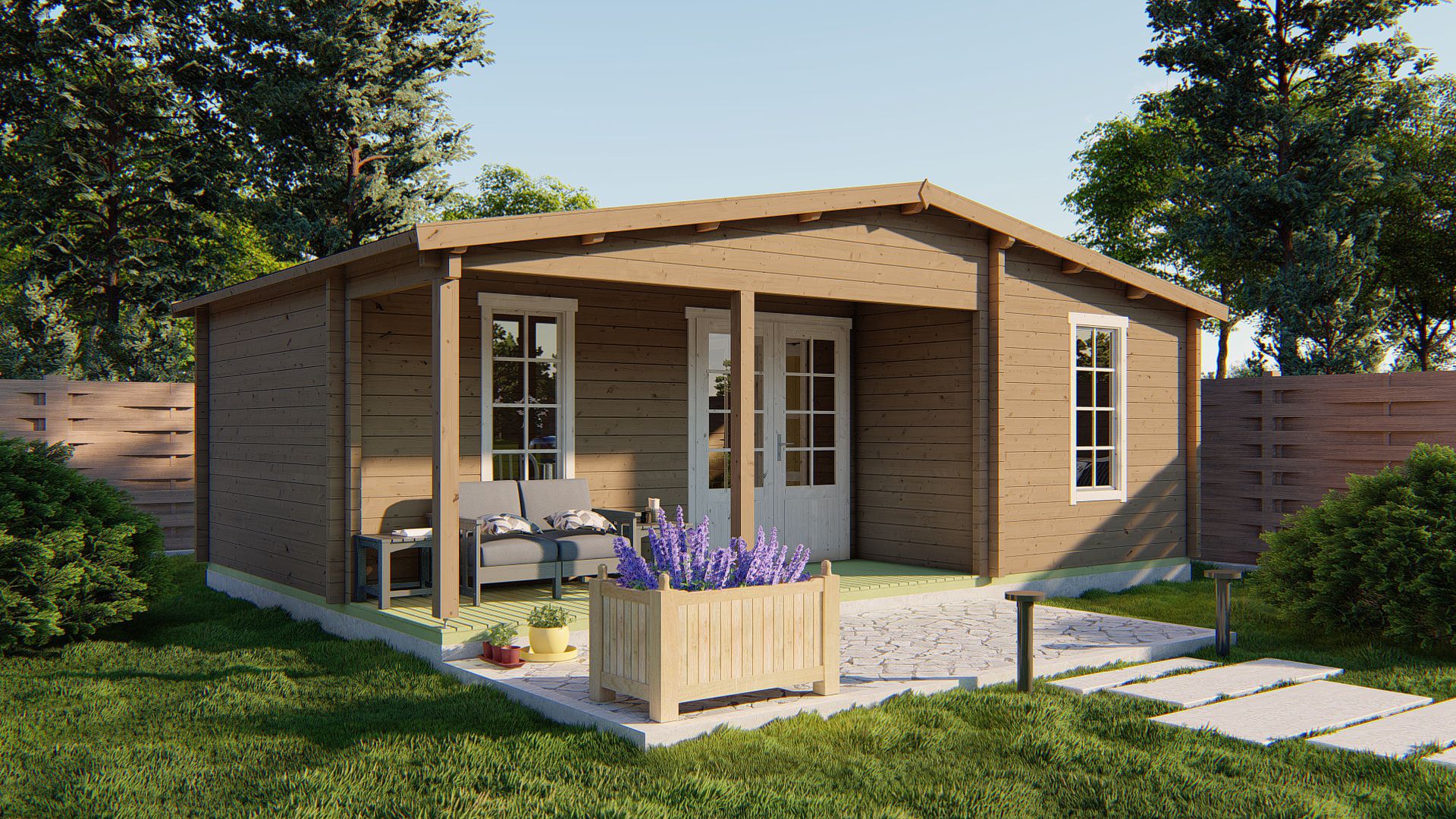 Ollie Garden Shed - Log Cabin | 70מ"מ | untreated