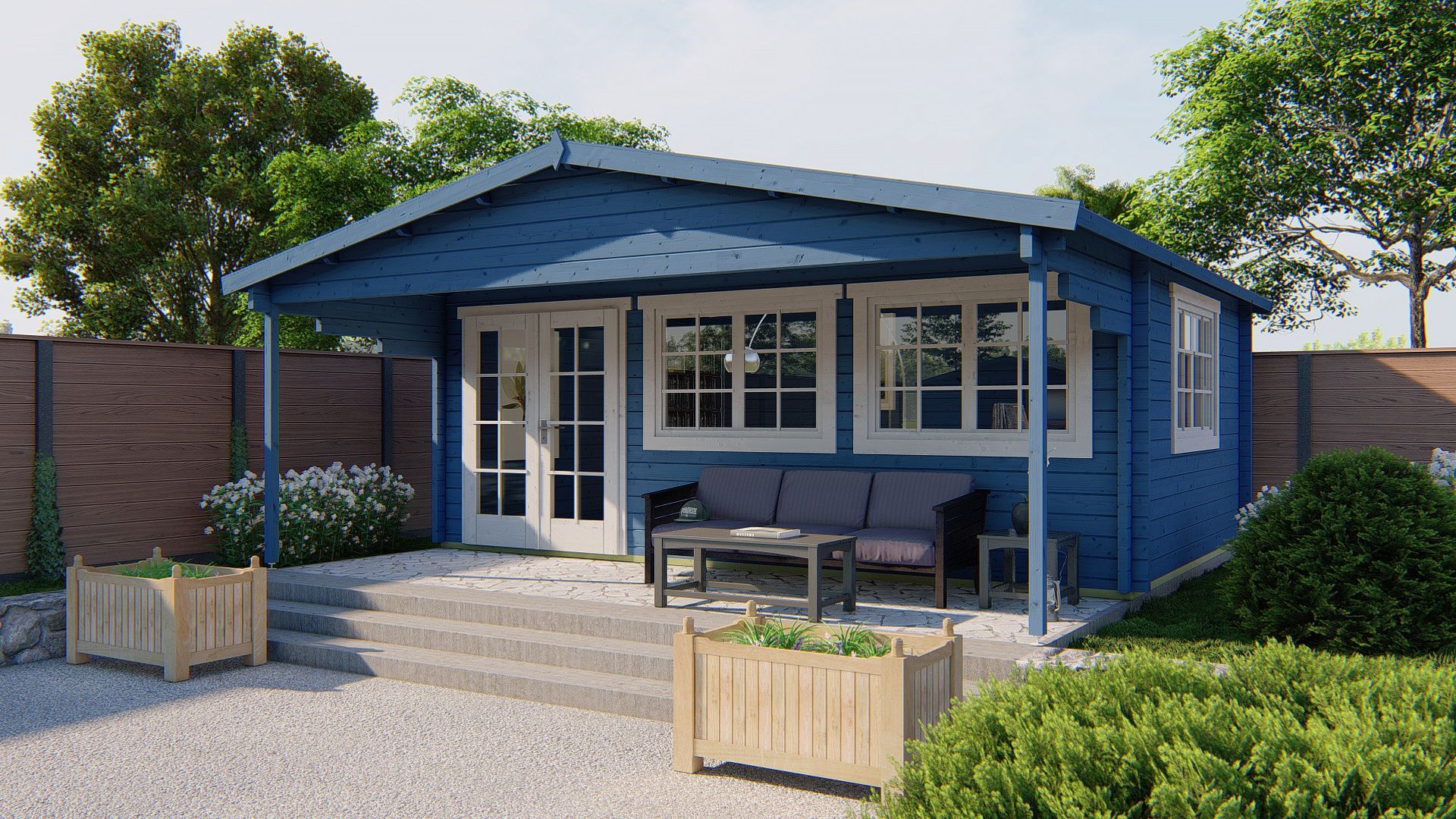 Torsten Garden Shed - Log Cabin | 58מ"מ | untreated