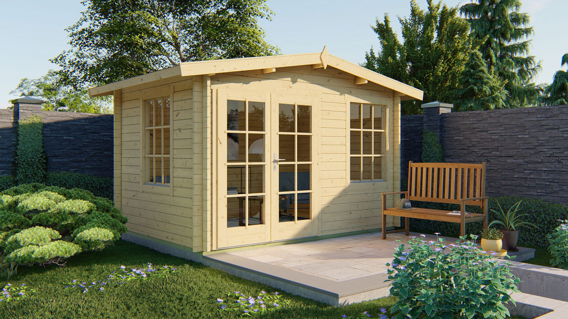 Philip Garden Shed - Log Cabin | 40מ"מ | untreated