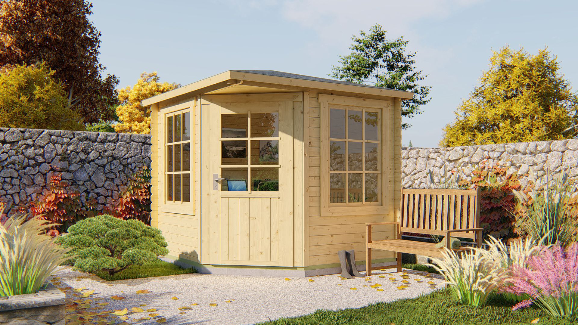 Jos Garden Shed - Log Cabin  28mm  untreated